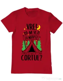 Tricou ADLER barbat Vrei sa-mi vezi la noapte cortul? Rosu