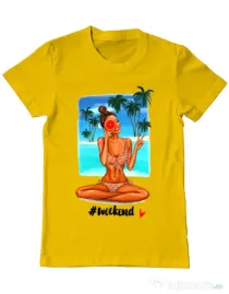Tricou ADLER barbat Weekend Galben