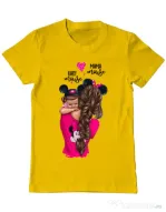 Tricou ADLER barbat Mama and baby Mouse Galben