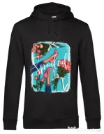 Hoodie barbat cu gluga High Heels and roses Negru