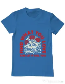 Tricou ADLER barbat Find what you love Albastru azuriu