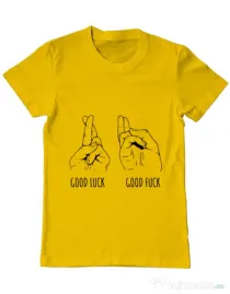 Tricou ADLER barbat Good luck Galben