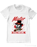 Tricou ADLER barbat Mr. steal your girl Alb