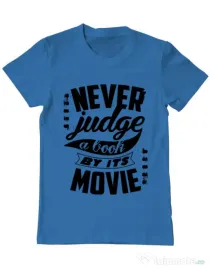 Tricou ADLER barbat Never judge a book Albastru azuriu
