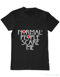 Tricou ADLER barbat Normal people scare me Negru