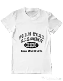 Tricou ADLER barbat Porn star Academy Alb