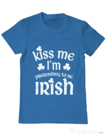 Tricou ADLER barbat Pretending to be irish Albastru azuriu