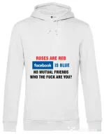 Hoodie barbat cu gluga Roses are red Alb