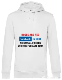 Hoodie barbat cu gluga Roses are red Alb