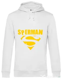 Hoodie barbat cu gluga Sperman Alb