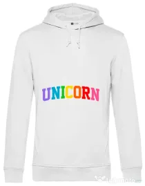 Hoodie barbat cu gluga Unicorn Alb