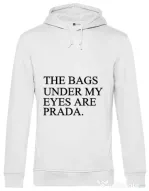 Hoodie barbat cu gluga Prada bags Alb
