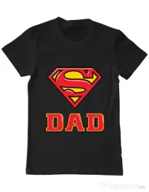 Tricou ADLER barbat Super Dad Negru