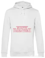 Hoodie barbat cu gluga Mouth breather Alb