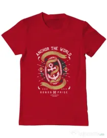 Tricou ADLER barbat Anchor The World Rosu