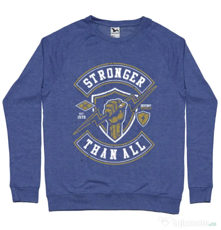 Bluza ADLER barbat Stronger Than All Albastru melanj