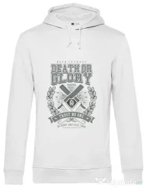 Hoodie barbat cu gluga Death or Glory Alb