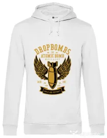 Hoodie barbat cu gluga Dropbombs Alb