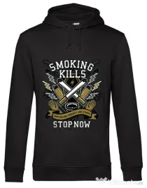 Hoodie barbat cu gluga Smoking Kills Negru