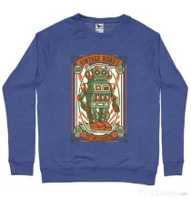 Bluza ADLER barbat Vintage Robot Albastru melanj