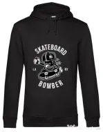 Hoodie barbat cu gluga Skateboard Bomber Negru