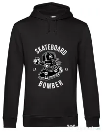 Hoodie barbat cu gluga Skateboard Bomber Negru