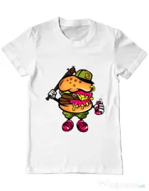 Tricou ADLER barbat Bastard burger Alb