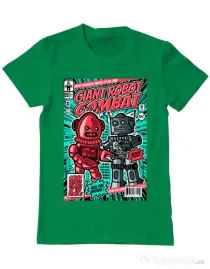 Tricou ADLER barbat Giant robot combat Verde mediu