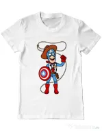 Tricou ADLER barbat Captain Woody Alb