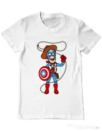 Tricou ADLER barbat Captain Woody Alb