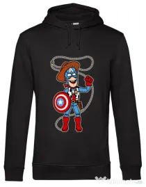 Hoodie barbat cu gluga Captain Woody Negru