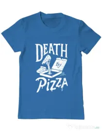 Tricou ADLER barbat Death By Pizza Albastru azuriu