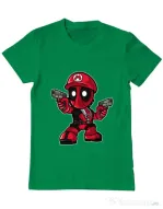 Tricou ADLER barbat Mario Deadpool Verde mediu