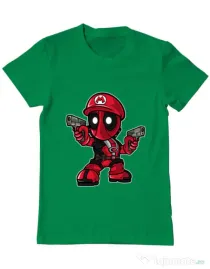 Tricou ADLER barbat Mario Deadpool Verde mediu