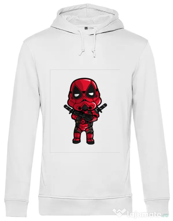 Hoodie barbat cu gluga Deadtrooper Alb