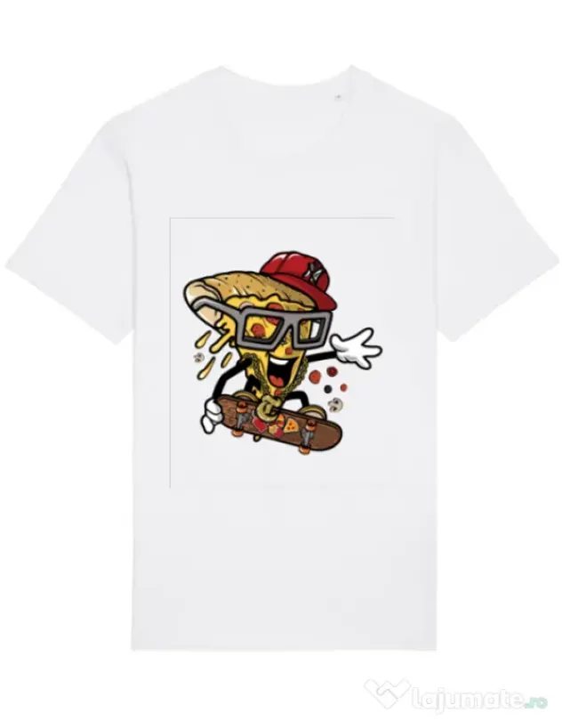 Tricou STANLEY STELLA barbat Pizza Skater Alb