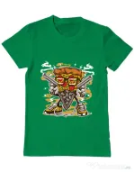 Tricou ADLER barbat Pizza Gangster Verde mediu