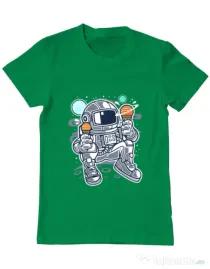 Tricou ADLER barbat Astronaut Ice Cream Verde mediu