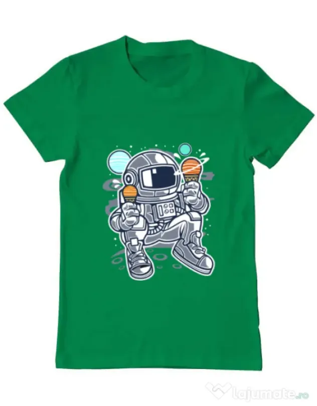 Tricou ADLER barbat Astronaut Ice Cream Verde mediu