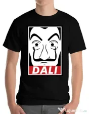 Tricou ADLER barbat Dali mask Negru 