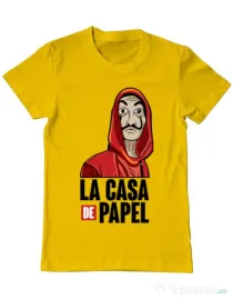Tricou ADLER barbat Money heist Galben