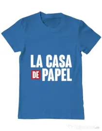 Tricou ADLER barbat La casa de papel Albastru azuriu