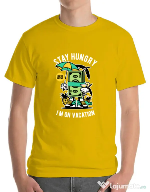 Tricou ADLER barbat Stay Hungry Galben