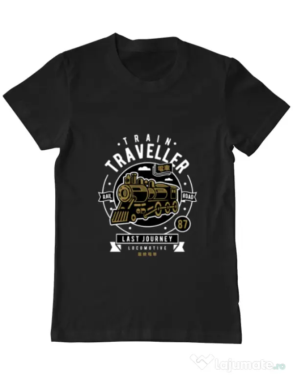 Tricou ADLER barbat Train Traveller Negru