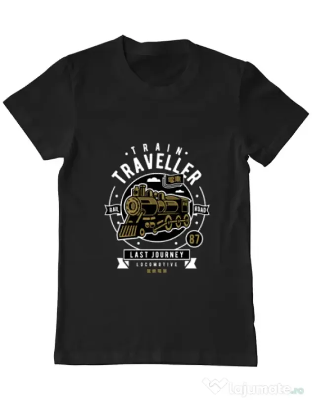 Tricou ADLER barbat Train Traveller Negru