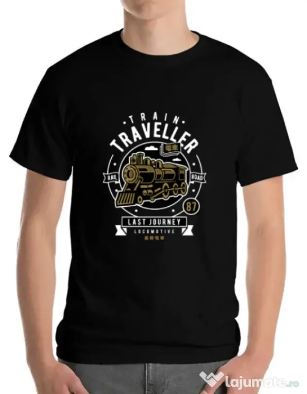 Tricou ADLER barbat Train Traveller Negru