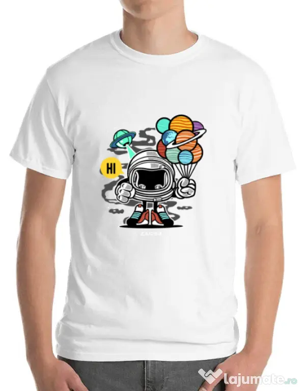 Tricou ADLER barbat Gift From Outer Space Alb
