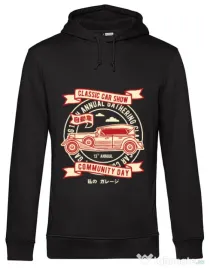Hoodie barbat cu gluga Classic Car Show Negru