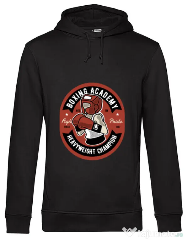 Hoodie barbat cu gluga Boxing Academy Negru