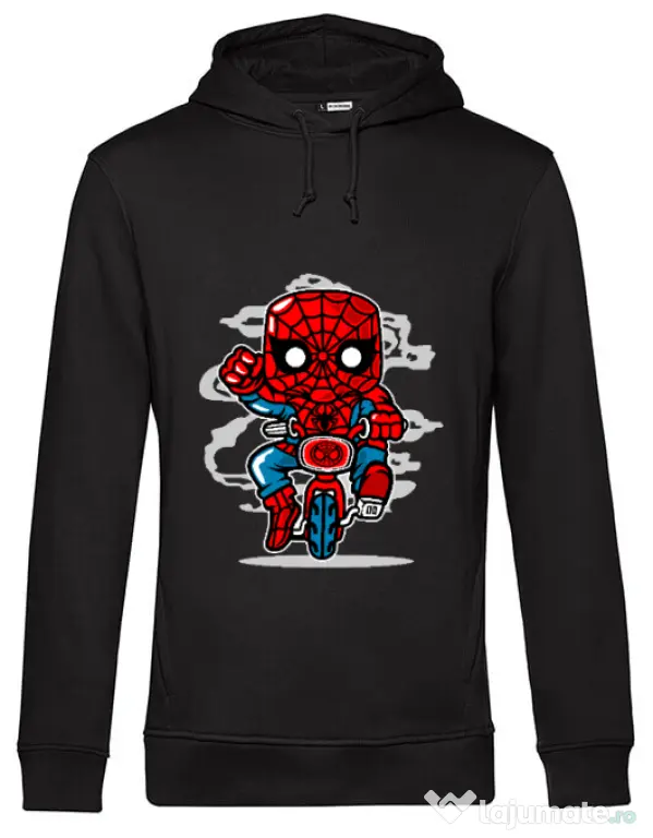 Hoodie barbat cu gluga Spidey Minibike Negru